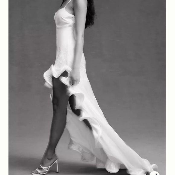 Ronny Kobo Valencia Flounce-Hem High-Low Gown - Picture 4 of 9